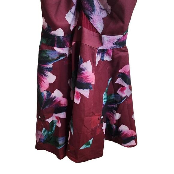 Fame and Partners Red Floral Criss Cross Formal Mini Dress Size 2 EUC - Picture 7 of 14